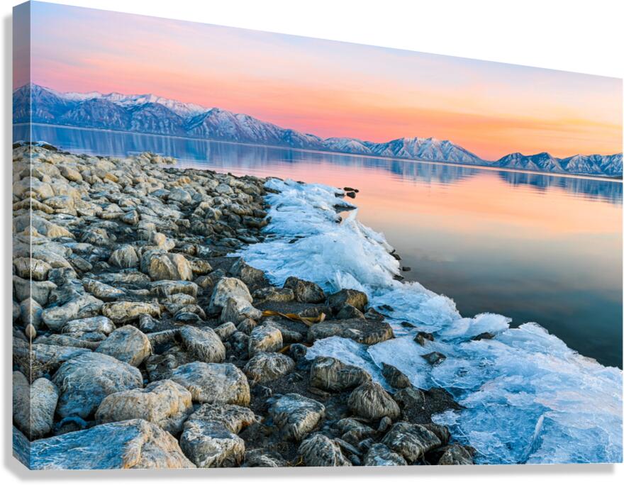 Rocky Ice Shore Line Canvas Print