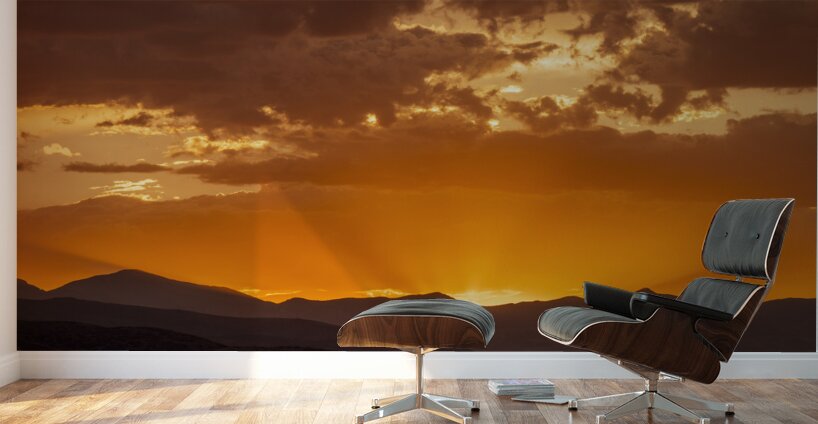 Sunset on Fire Wall Murals