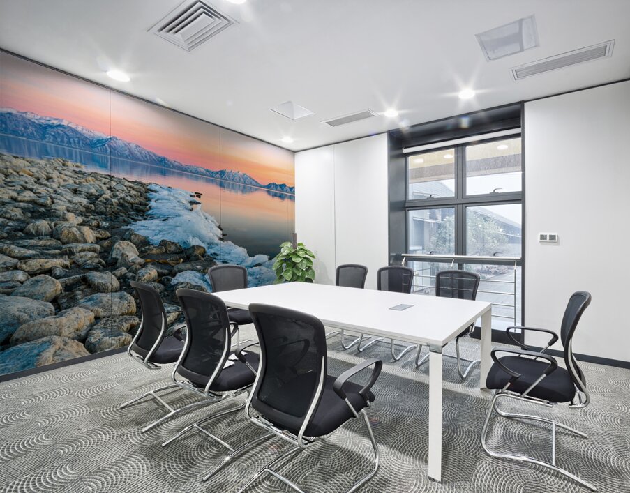 Rocky Ice Shore Line Wall Printing