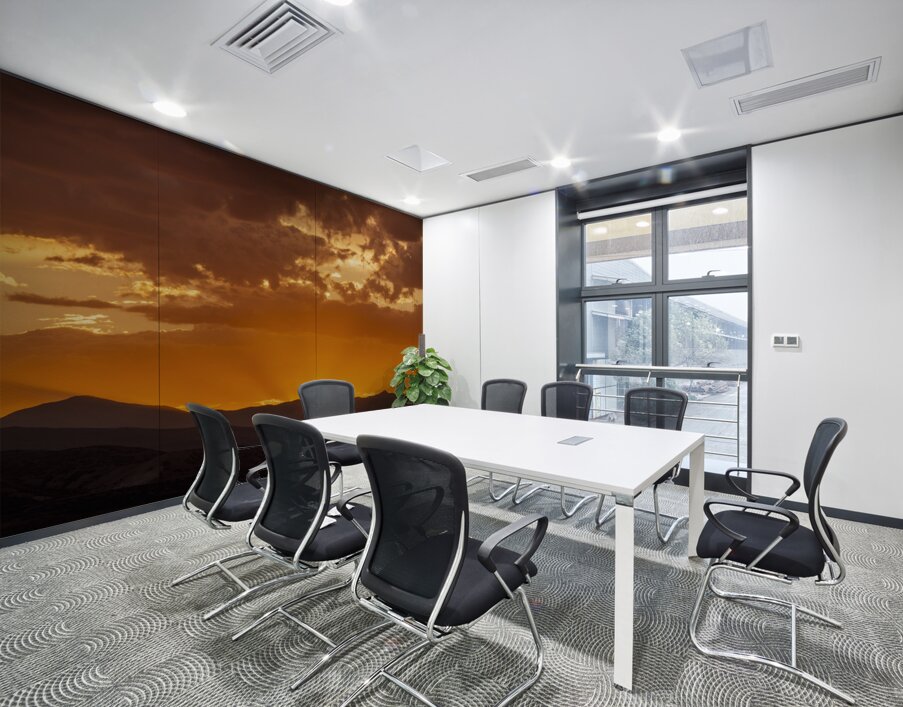 Sunset on Fire Wall Printing